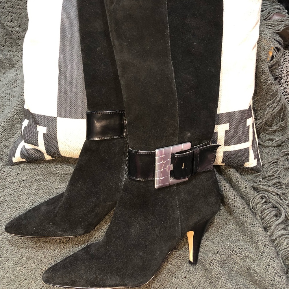 Michael Michael Kors Suede Buckle Boots Size 5.5